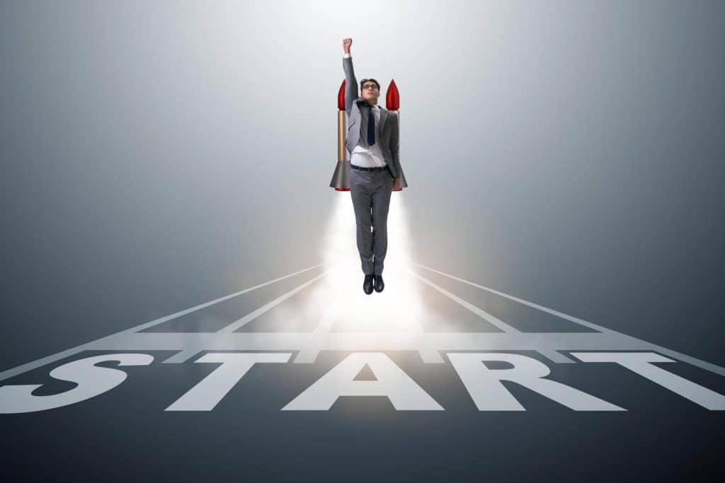 Businessman in start up business concept