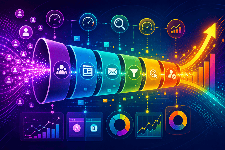 Marketing funnel graphic